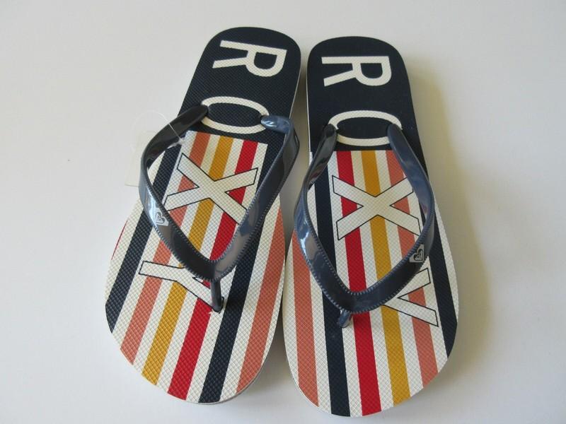 Roxy Women's Flip Flop Sandal Starfish V Multi Color Stripes Various Sizes NWT