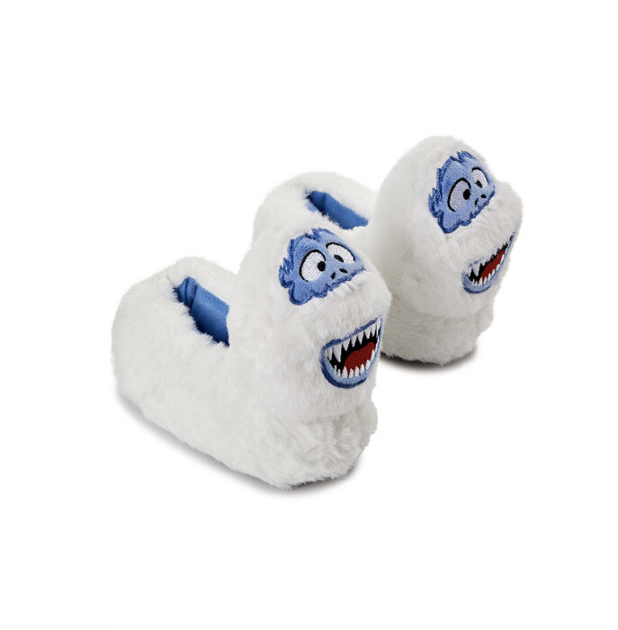 Rudolph The Red Nosed Reindeer Bumble Infant Size 7-8 White Plush Slippers