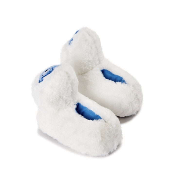 Rudolph The Red Nosed Reindeer Bumble Infant Size 7-8 White Plush Slippers