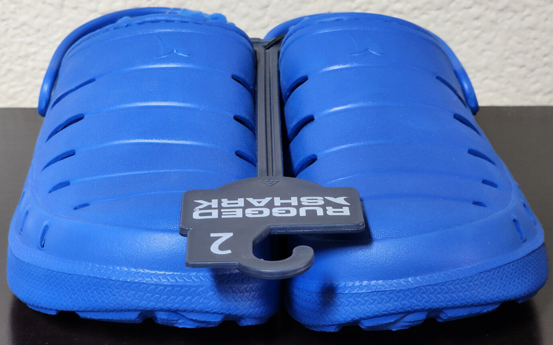 Rugged Shark Big Boys Royal Blue Lined EVA Clog Size 2 NEW WITHOUT BOX