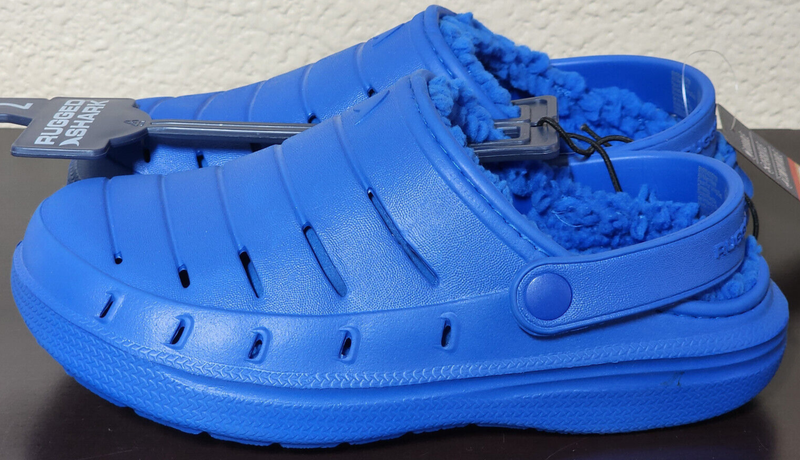 Rugged Shark Big Boys Royal Blue Lined EVA Clog Size 2 NEW WITHOUT BOX