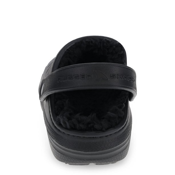 Rugged Shark Little & Big Boys Black Fur Lined EVA Clog Sizes 12-5 NWT