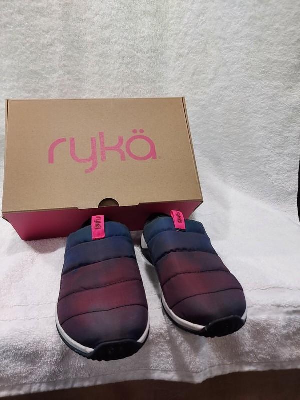 Ryka US Size 6M Womens Echo Puff BLACK MULTI Mules Shoes Slides NIB