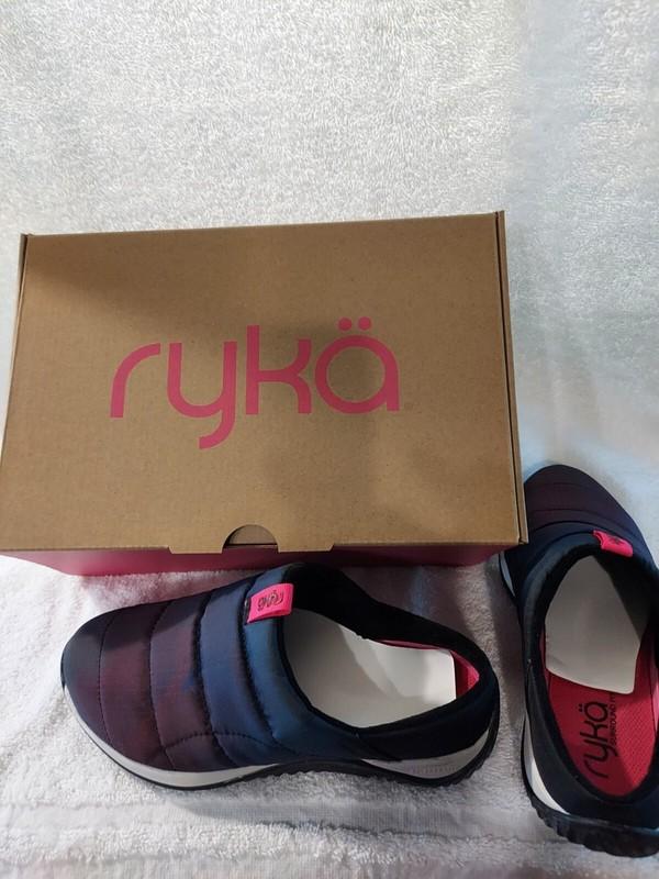 Ryka US Size 6M Womens Echo Puff BLACK MULTI Mules Shoes Slides NIB