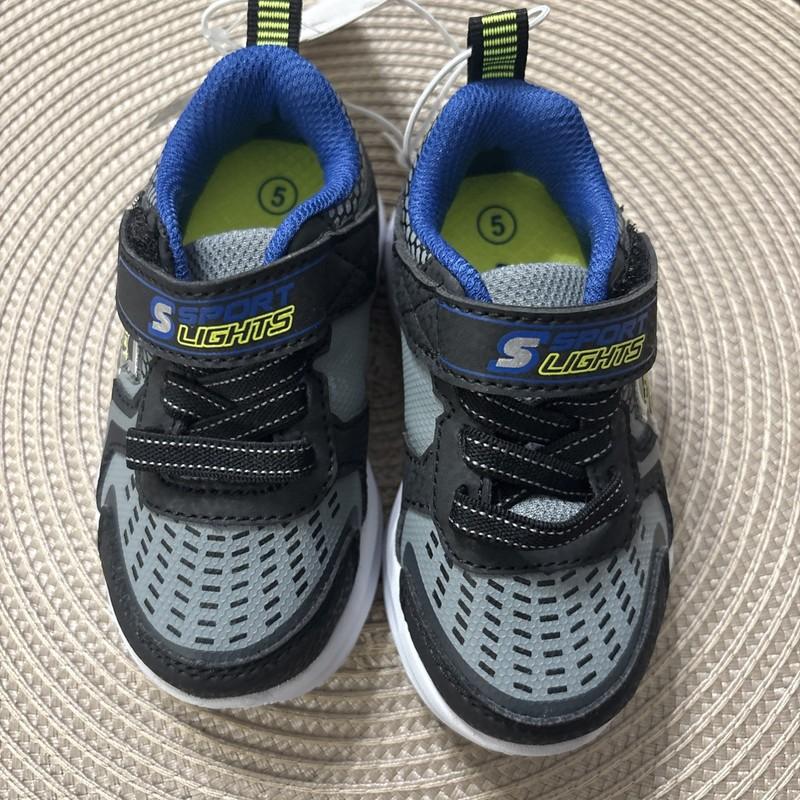 S Lites By Skechers Kids' Double Ace Sneakers 401435L Neon / Black Kids Size 13