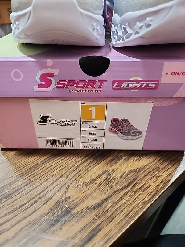 S Sport By Skechers Girls' Bree Sneakers - Silver 1