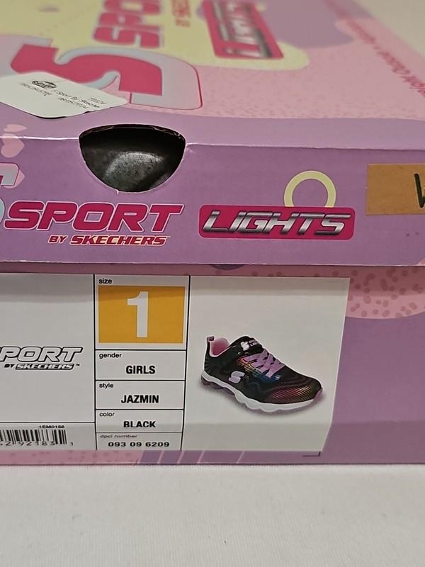 S Sport By Skechers LIGHTS Girls' Jazmin COLORFUL/BLACK Sneakers ~Size 1