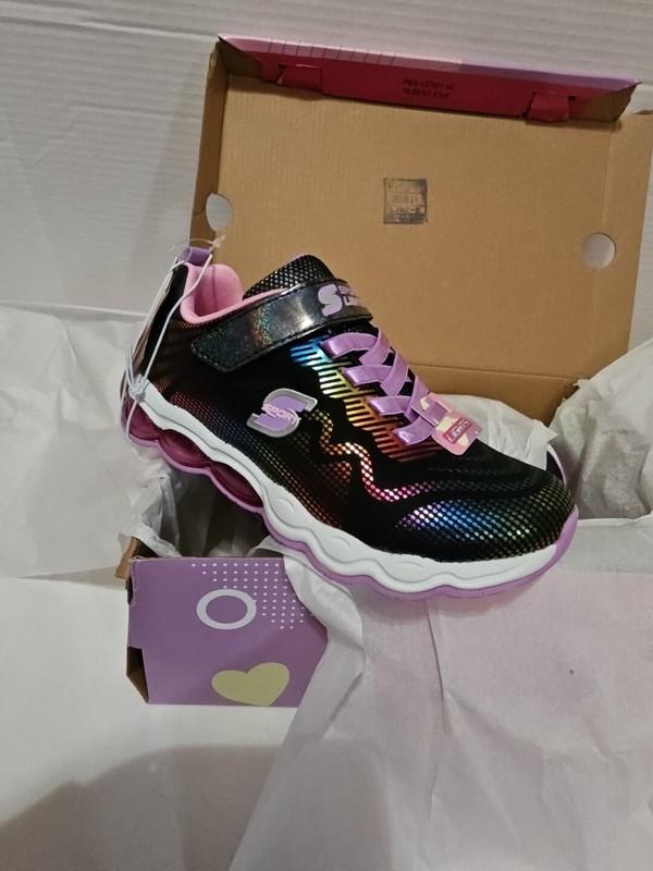 S Sport By Skechers LIGHTS Girls' Jazmin COLORFUL/BLACK Sneakers ~Size 1