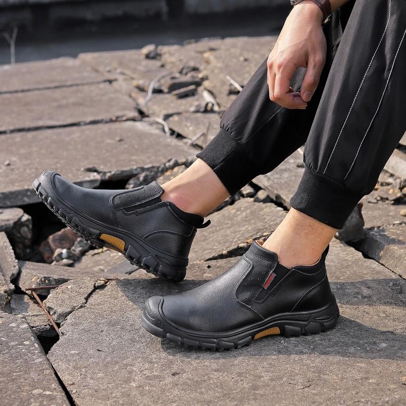 Safety Shoes Mens Composite Toe Slip Resistant Work Boots For Airport Security