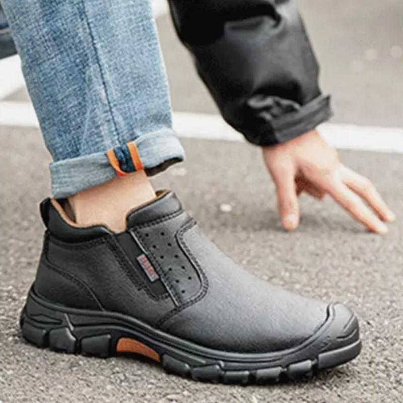 Safety Shoes Mens Composite Toe Slip Resistant Work Boots For Airport Security
