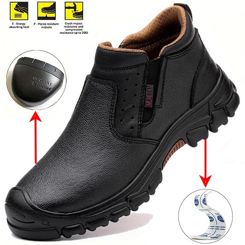Safety Shoes Mens Composite Toe Slip Resistant Work Boots for Airport Security