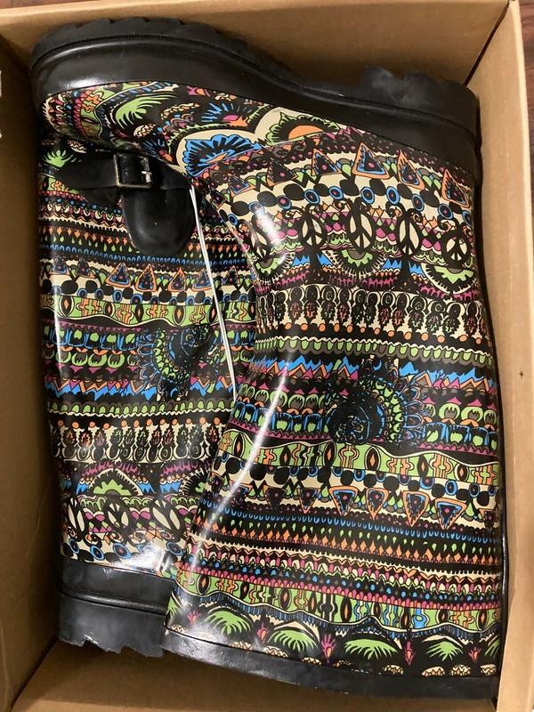 Sakroots Rain Boot For Women Waterproof TALL RUBBER RAIN BOOTS FAUX FUR LINED
