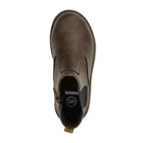SALE NEW - Nation Boy's Chelsea Boots Brown Slip On Side Zip Shoes Size 10