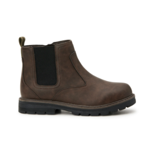 SALE NEW - Nation Boy's Chelsea Boots Brown Slip On Side Zip Shoes Size 10