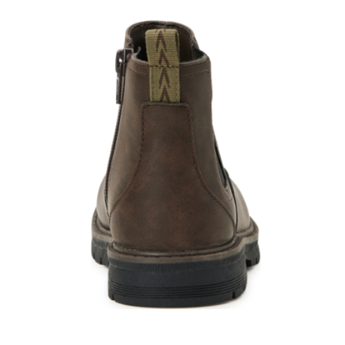 SALE NEW - Nation Boy's Chelsea Boots Brown Slip On Side Zip Shoes Size 10