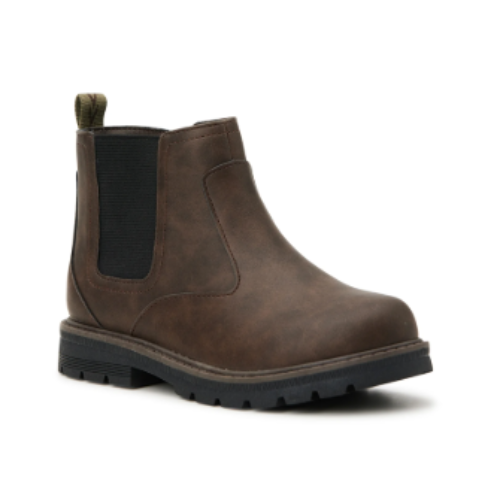SALE NEW - Nation Boy's Chelsea Boots Brown Slip on Side Zip Shoes Size 10