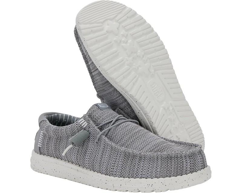 SALE OFF Men's Hey Dude Wally Stretch Sox Shoes Comfort Grey Size M New With Box