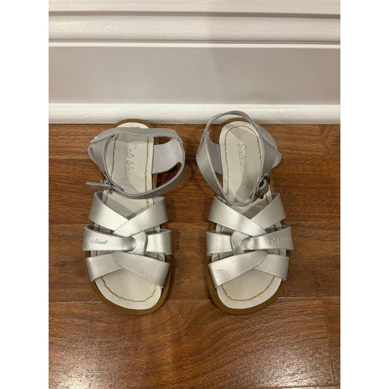 Salt Water Sandals Silver Original Girl's Size 12