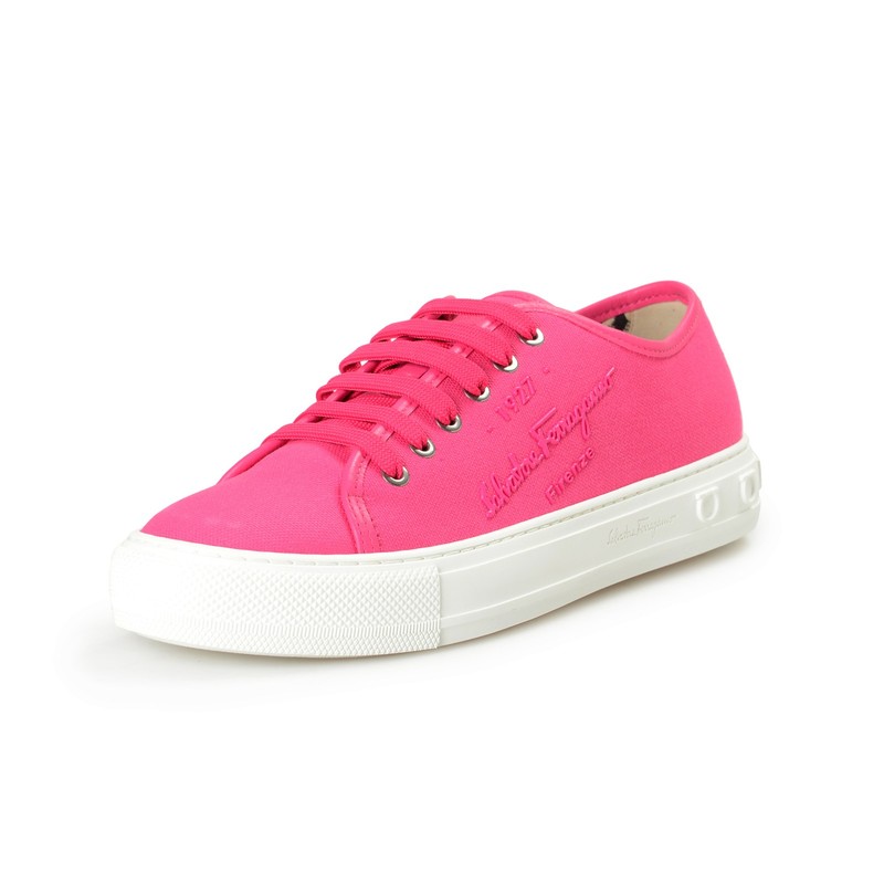 Salvatore Ferragamo Women's "Mediterr ECO" Hot Pink Fashion Sneakers Shoes