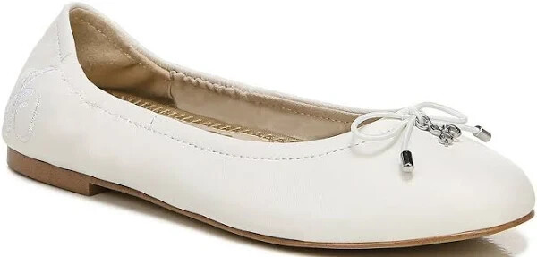 Sam Edelman Girls' Felicia Ballet Flat - White Leather - Size 12