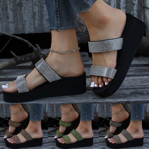 Sandals Arch Fit Women Wedge Heel Thick Bottom Slippers Beach Platform Shoes