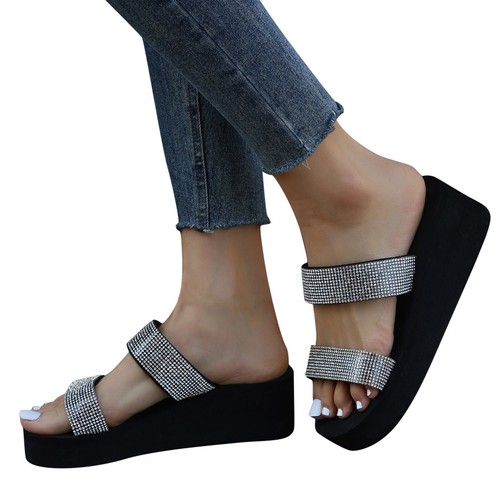 Sandals Arch Fit Women Wedge Heel Thick Bottom Slippers Beach Platform Shoes