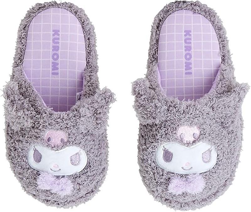 [Sanrio] Face-shaped Slippers Kuromi Black Baby US Size Approx. 12. S011