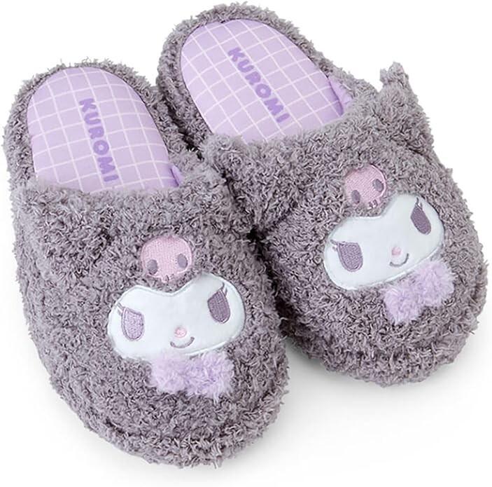 [Sanrio] Face-shaped slippers Kuromi black baby US size approx. 12. S011