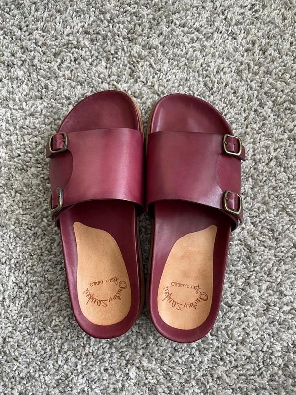 Santoni Leather Slide Sandal 39EU New With Box