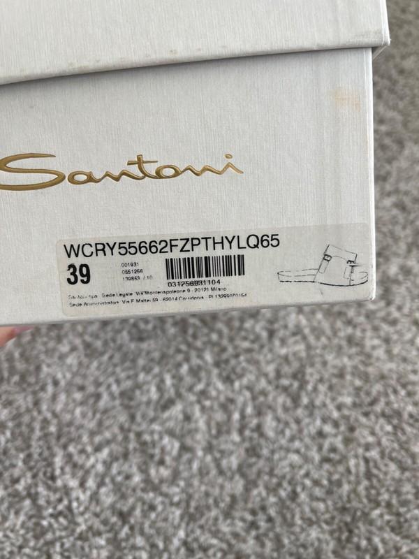 Santoni Leather Slide Sandal 39EU New With Box