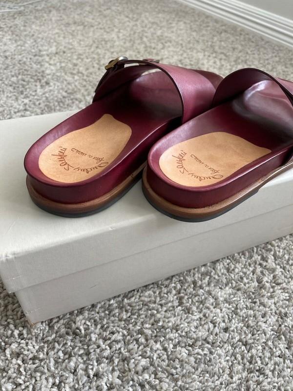Santoni Leather Slide Sandal 39EU New With Box