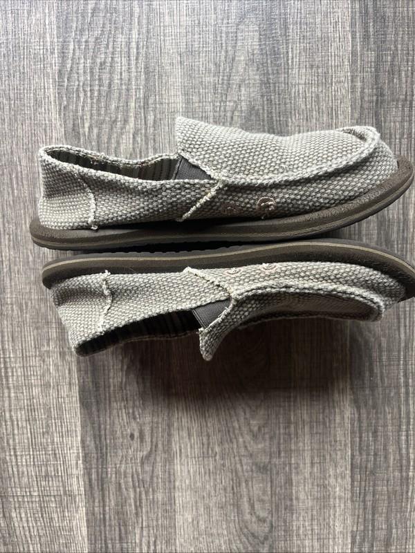 Sanuk Boys Vagabond Tan Loafer Shoes Slip On Size 3