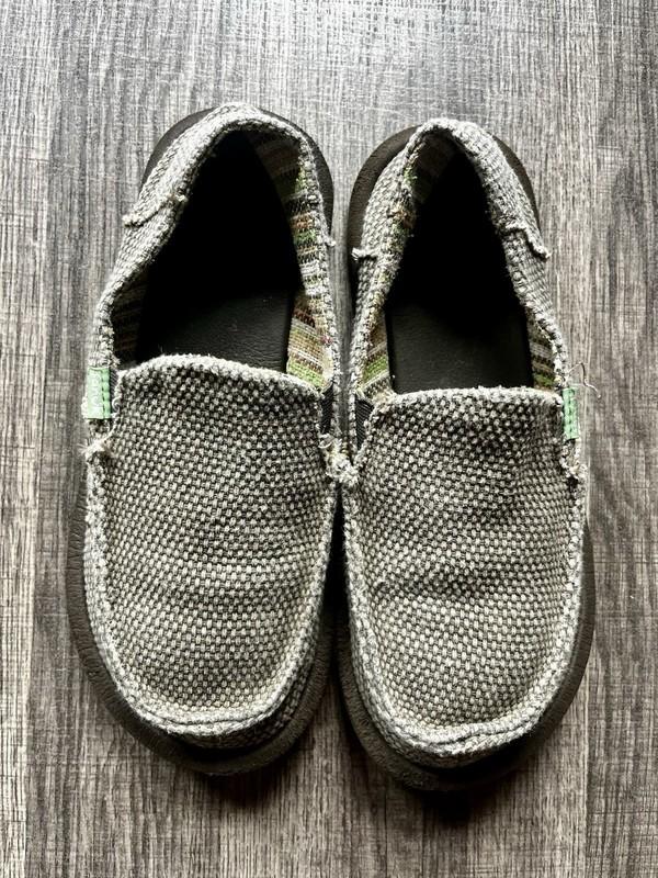 Sanuk Boys Vagabond Tan Loafer Shoes Slip On Size 3