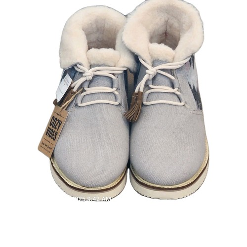 Sanuk Cozy Vibe Southwest Shoe Mid Womens Size 10 Faux Fur Boot New Comfort Tags