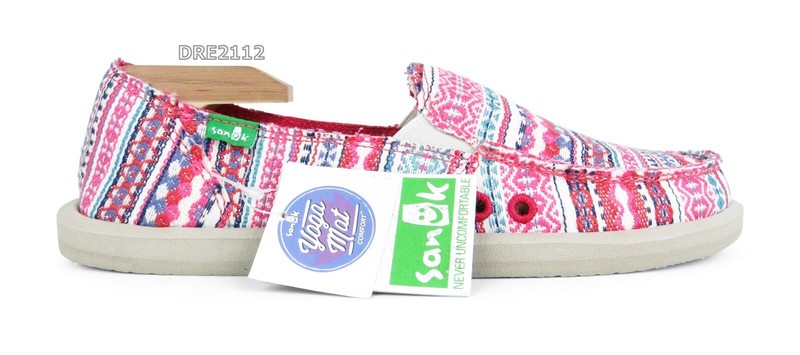 Sanuk Donna Blanket Raspberry Lanai Blanket Shoes Womens Size 8 -NEW