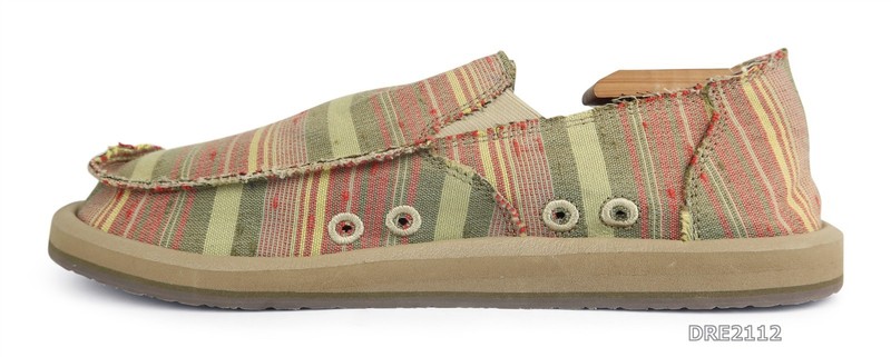 Sanuk Donny OG Vintage Denim Stripe Sidewalk Surfer Shoes Mens Size 9 -NEW