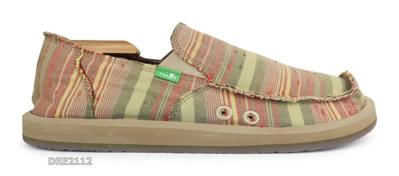 Sanuk Donny OG Vintage Denim Stripe Sidewalk Surfer Shoes Mens Size 9 -NEW
