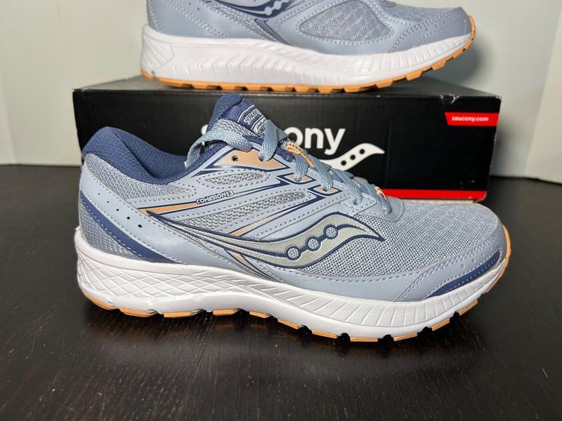 Saucony Cohesion 13 Running Shoes Sneakers Blue Mist/Melon Womans 6.5