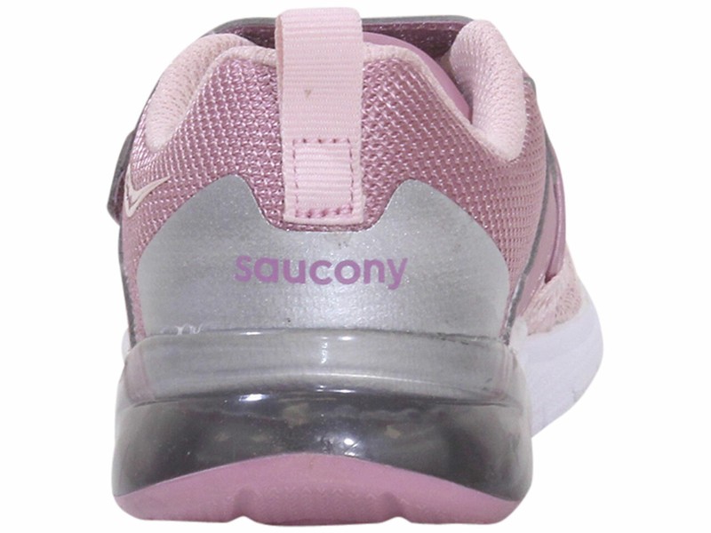 Saucony Girl's Flash-Glow-2.0 Sneakers Light Up Blush