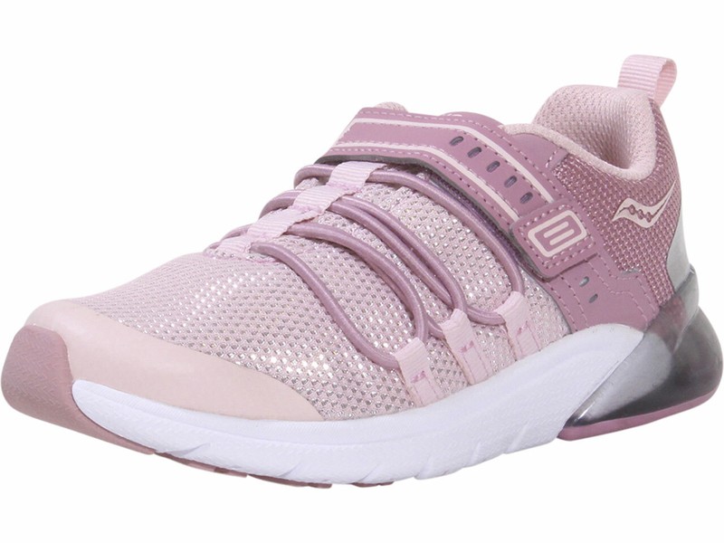Saucony Girl's Flash-Glow-2.0 Sneakers Light Up Blush