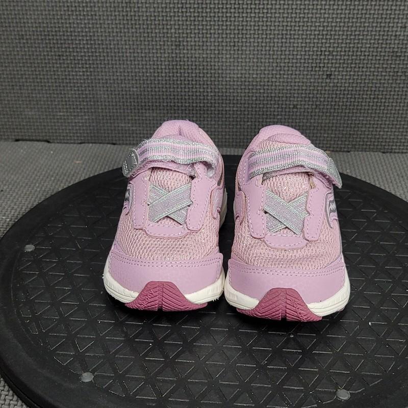 Saucony Ride 10 Jr Shoes Todler Sz 6 Pink White Hook & Loop Sneakers