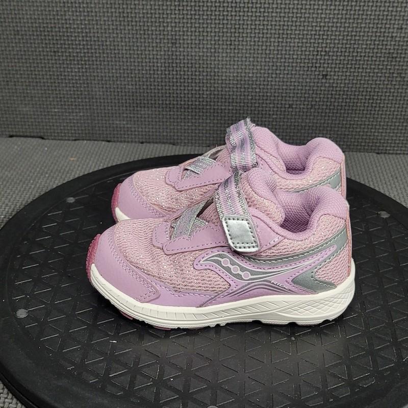 Saucony Ride 10 Jr Shoes Todler Sz 6 Pink White Hook & Loop Sneakers