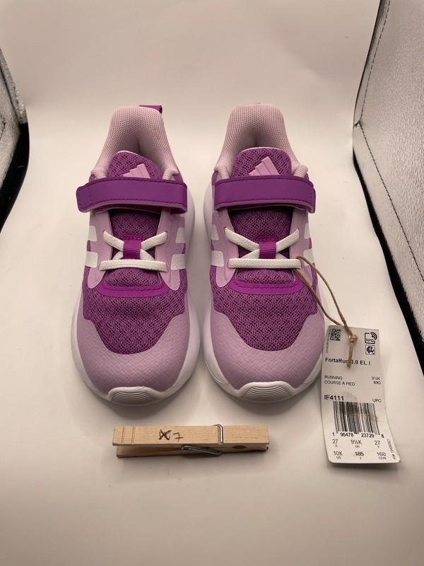 Scarpe Bambina Adidas Fortarun 3.0 Girls Purple Sneakers Size 9.5 NEW