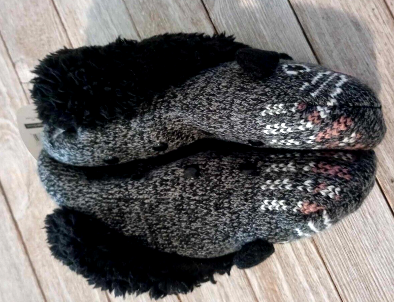 Secret Treasures Black Cat Slipper Socks Faux Fur Women's Size 4-10