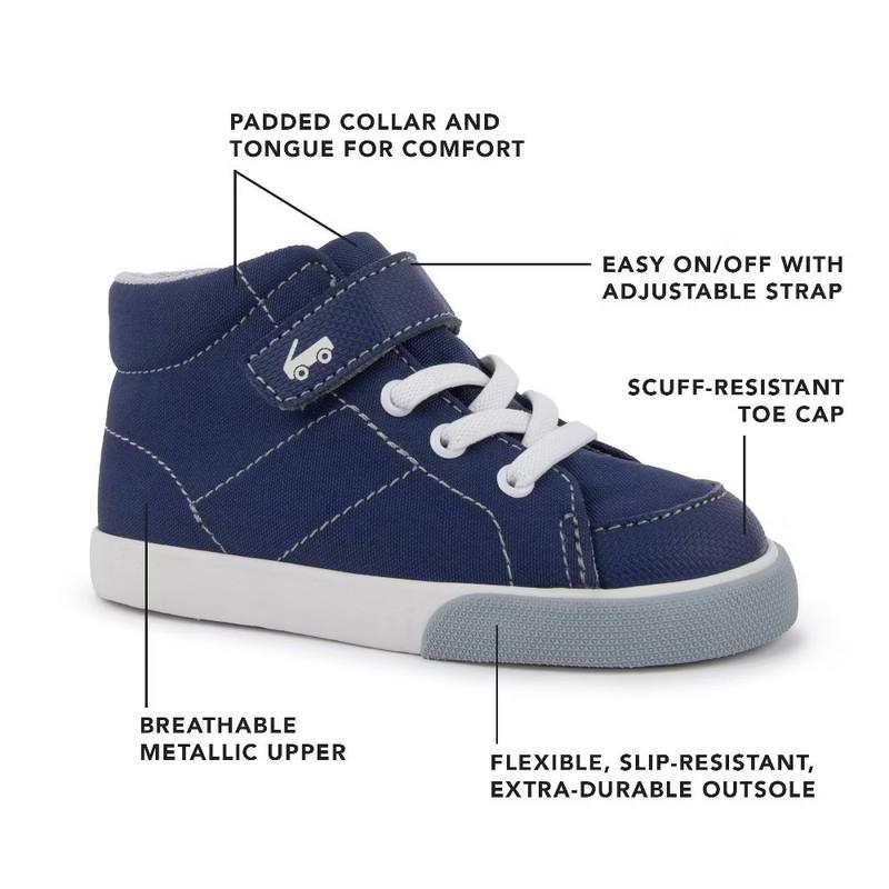 See Kai Run Basics Toddler Belmont Sneakers - Navy Blue 4T