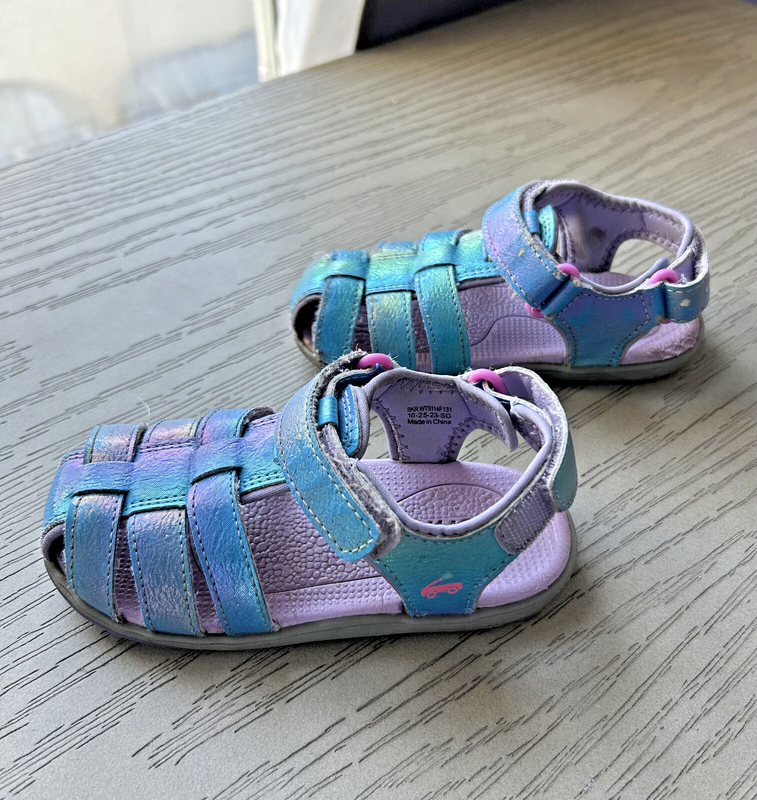 See Kai Run Paley Girls Water Sandal Shoes Blue Purple US Size 9