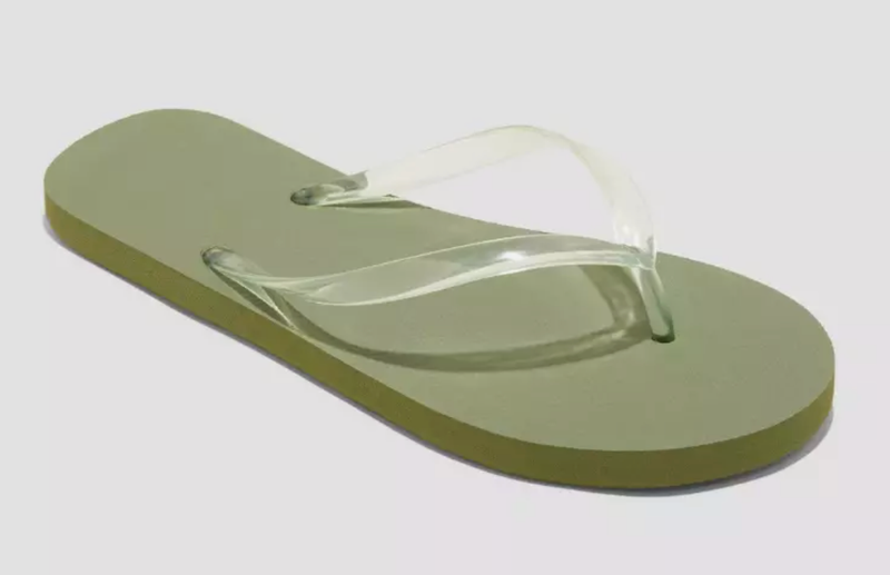 Shade & Shore Women's Sydney Flip Flop Sandals Olive Green Size 8 US New w Tags