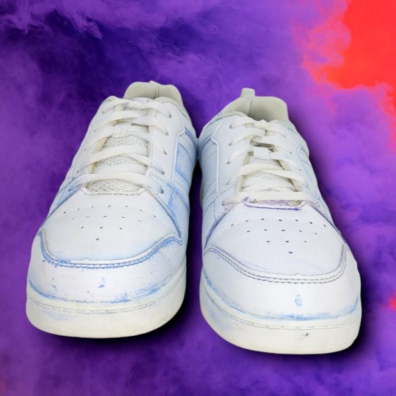 Shaq Athletic Boys Pre-owned White And Blue Basketball Sneakers - Sz. 6