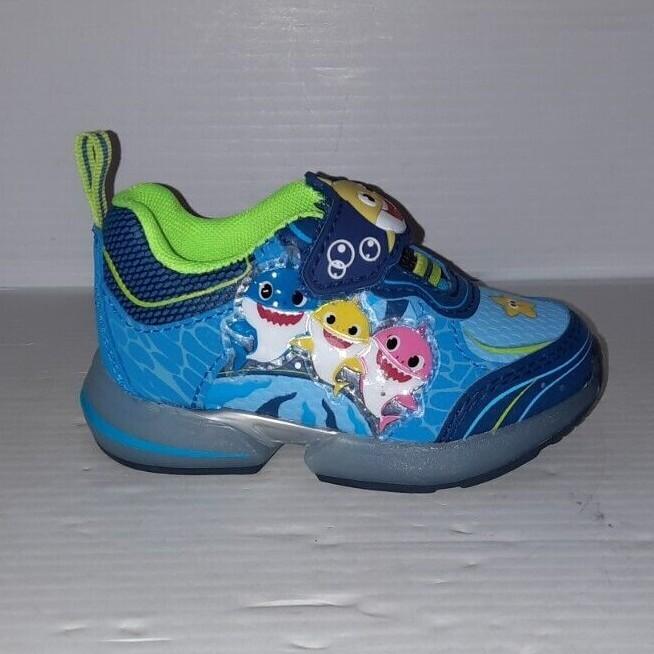 Shoes Baby Shark Toddler Boys Size 9 Athletic Blue LED Light Up