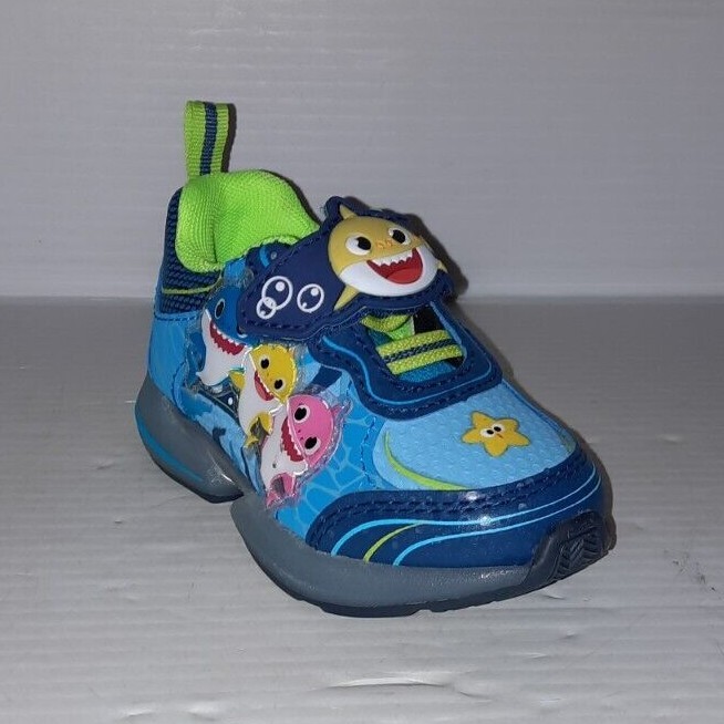 Shoes Baby Shark Toddler Boys Size 9 Athletic Blue LED Light Up